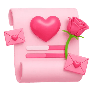 Ícone de formulário com corações para preencher dados do casal